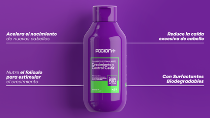 Poción+ Shampoo Crecimiento y Control Caída  450 ml