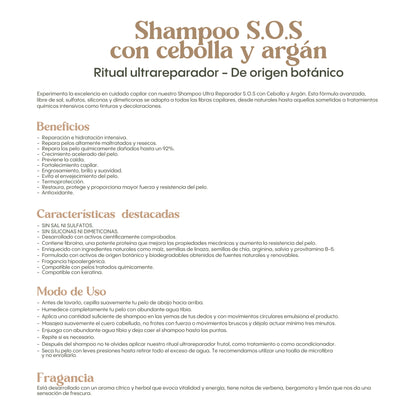 Shampoo S.O.S con Cebolla y Argán 400 ml