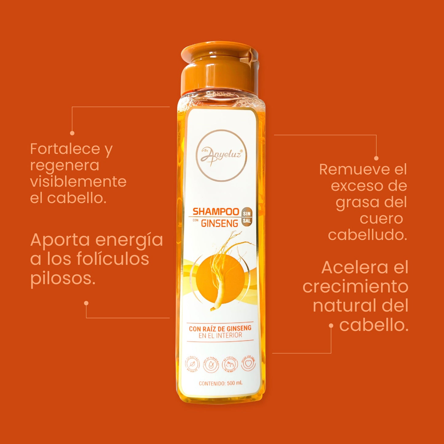 Shampoo con Ginseng 500 ml